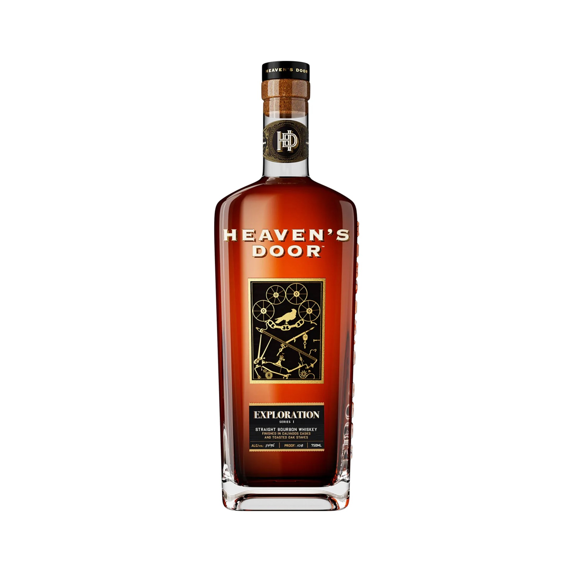 a bottle of heaven's door whiskey