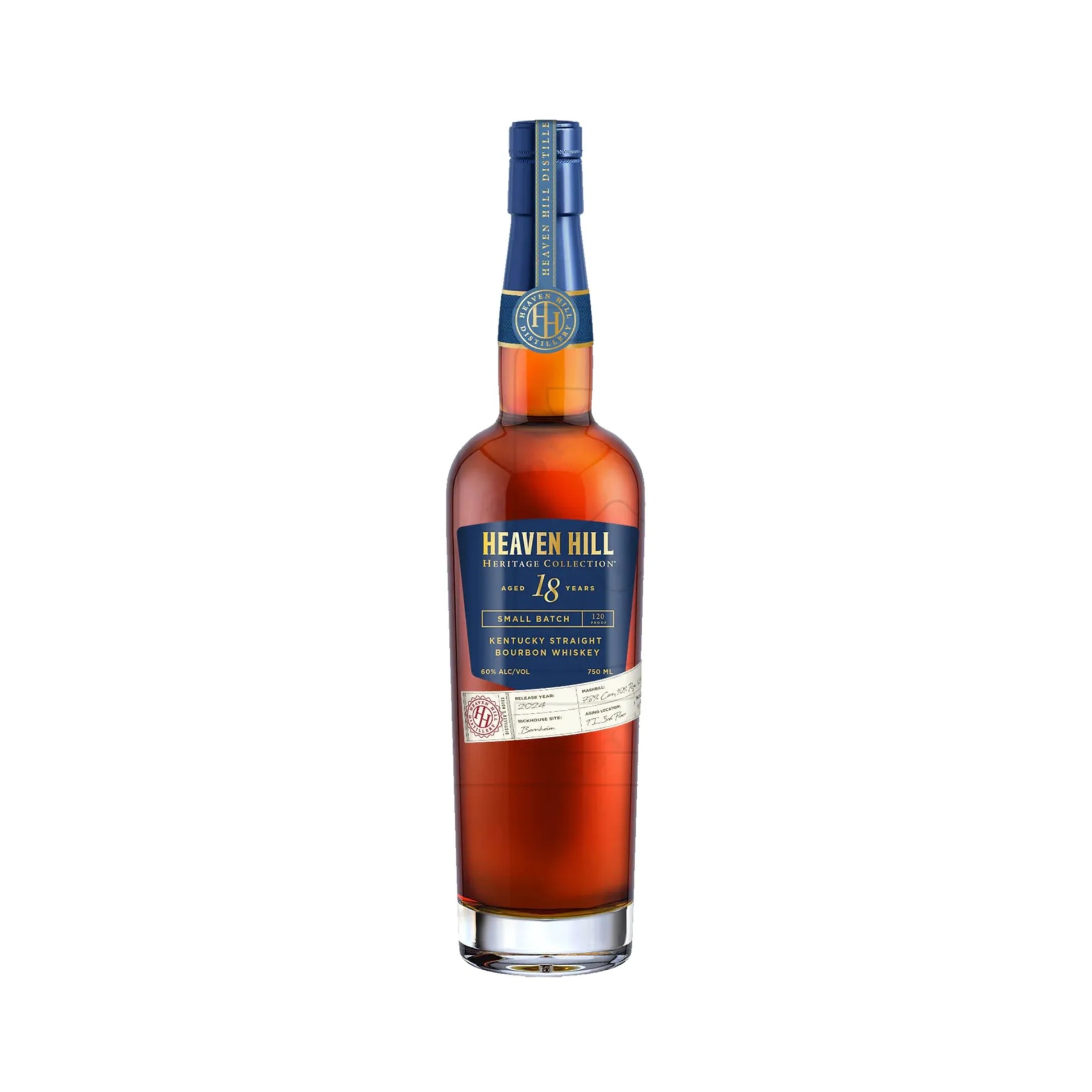 a bottle of heaven hill whiskey