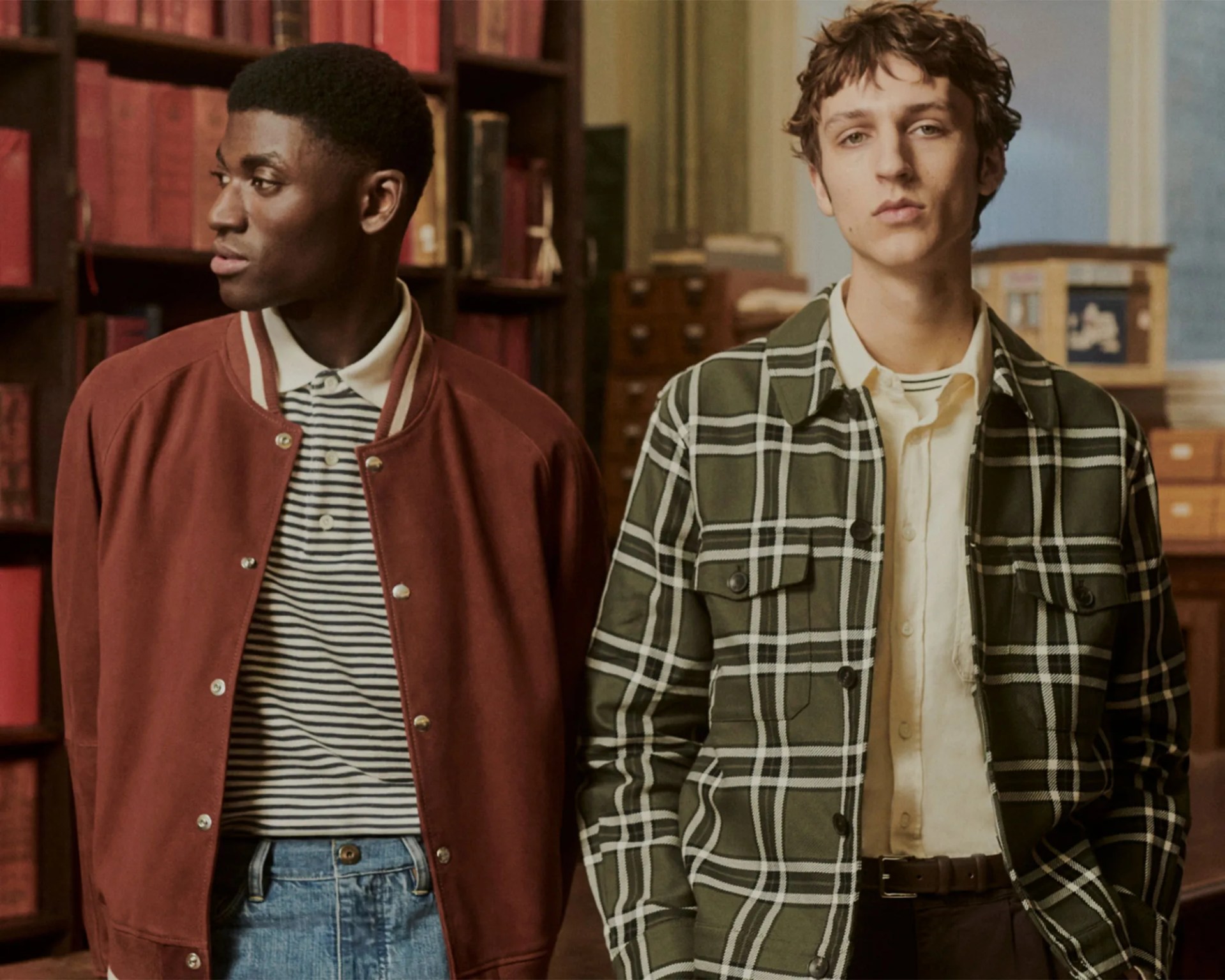 Two men wearing the new MR PORTER Spring Collection