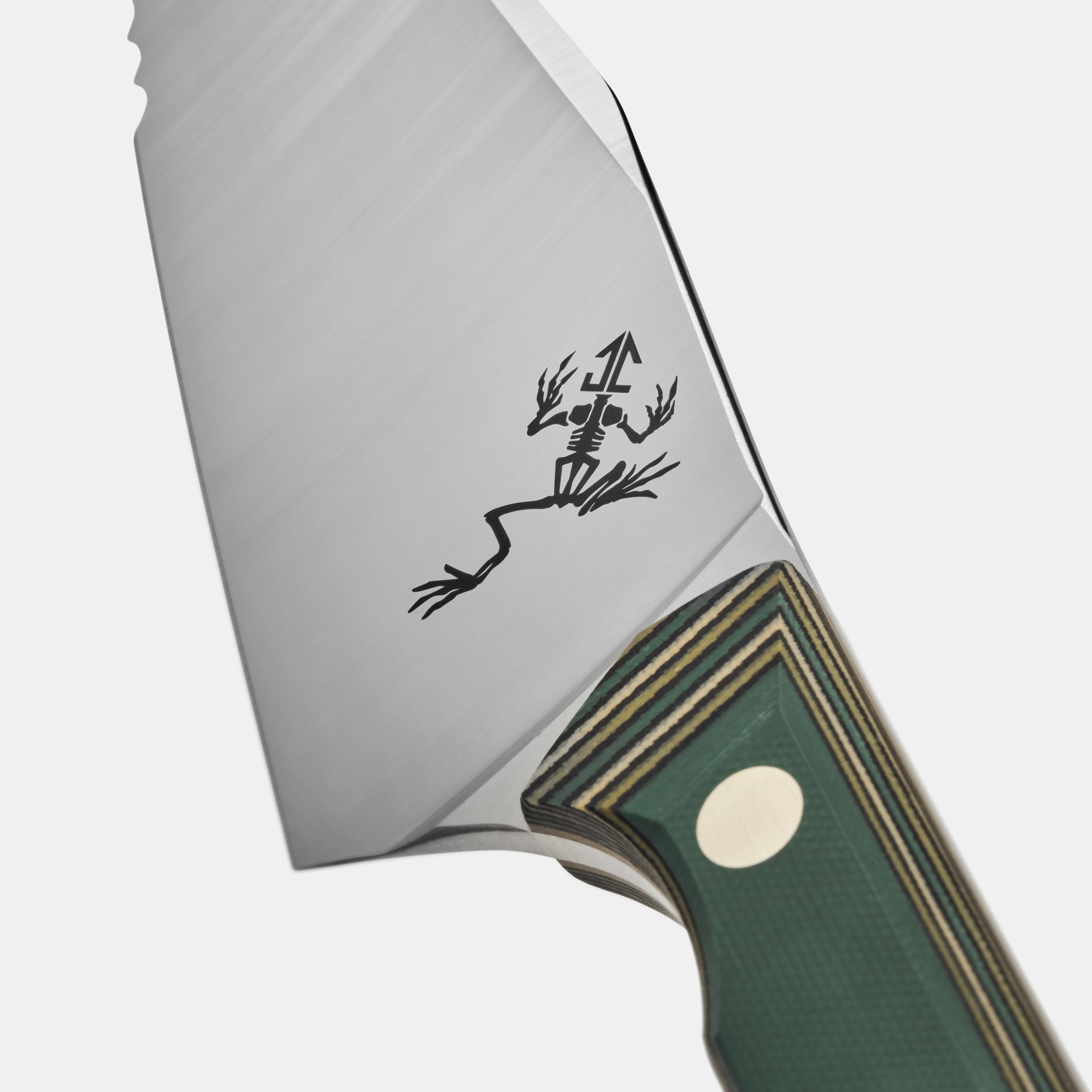 tactical outdoor chef knife bonefrog emblem