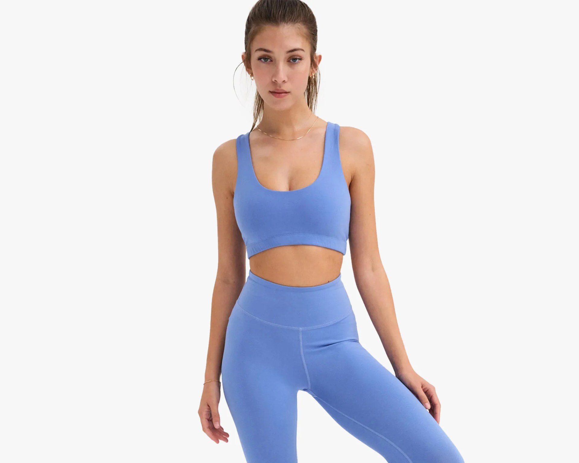woman wearing MATE Organic Stretch Sports Bra