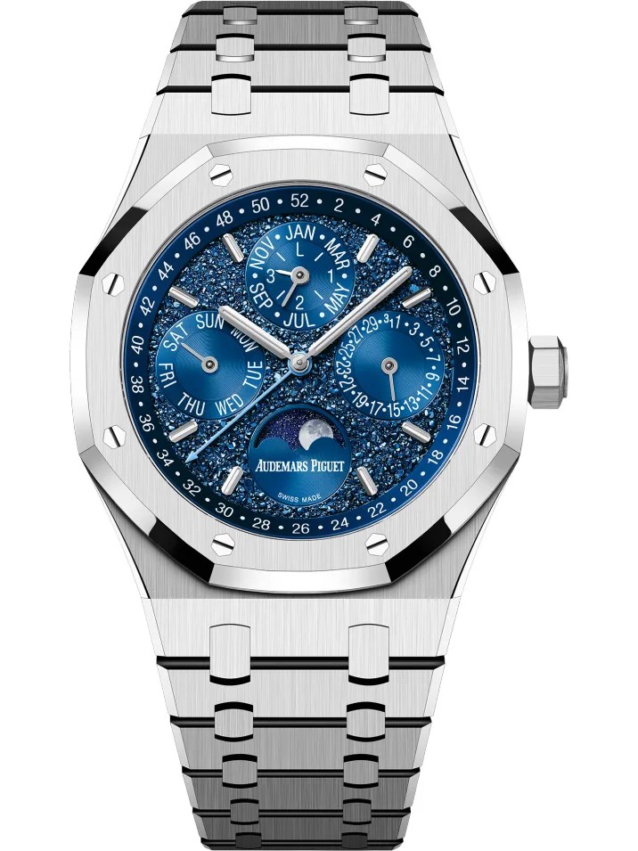 audemars piguet royal oak watch with blue sparkly perpetual calendar dial