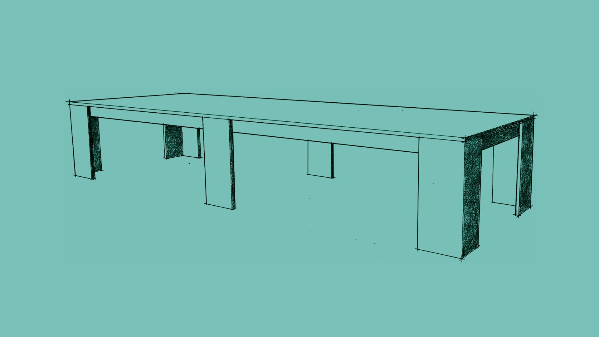 sketch of a donald judd table