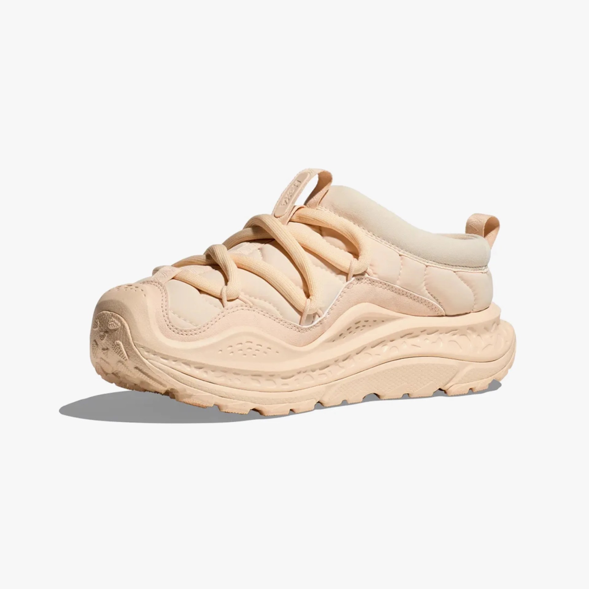 hoka ora primo recovery shoe on grey background