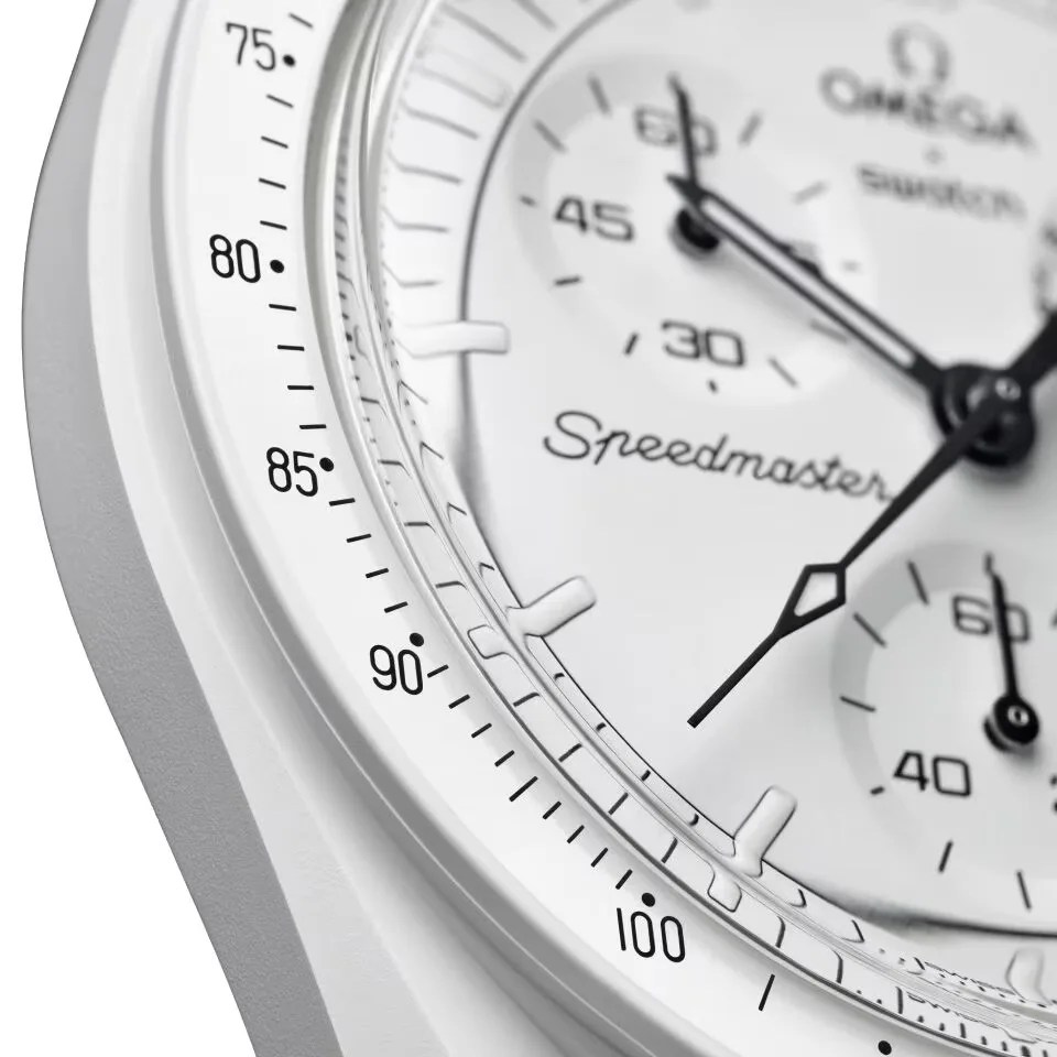 white moonswatch closeup
