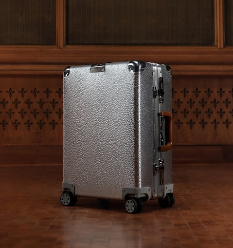 rimowa hammered aluminum suitcase