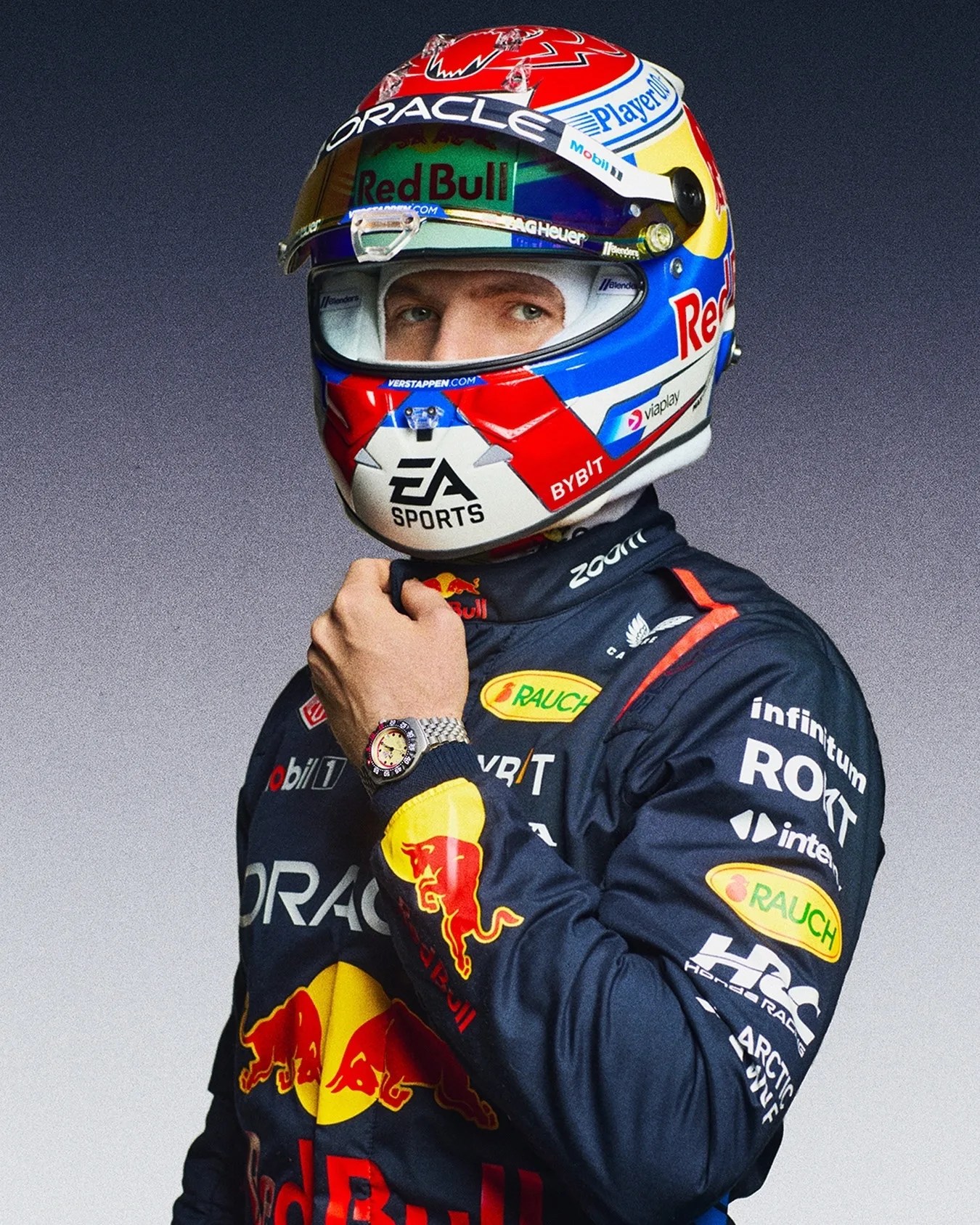 f1 driver max verstappen wears a tag heuer watch