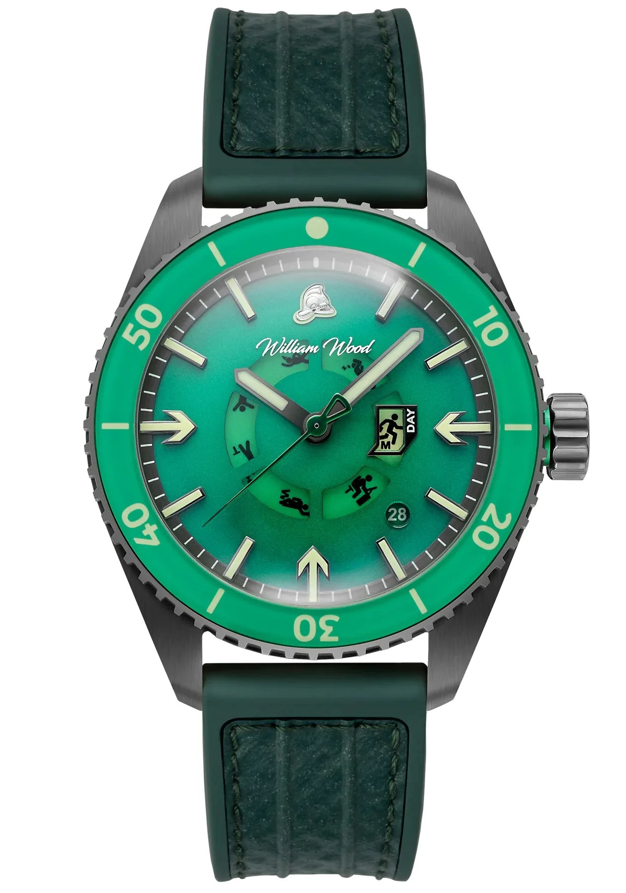 bright green william wood watch
