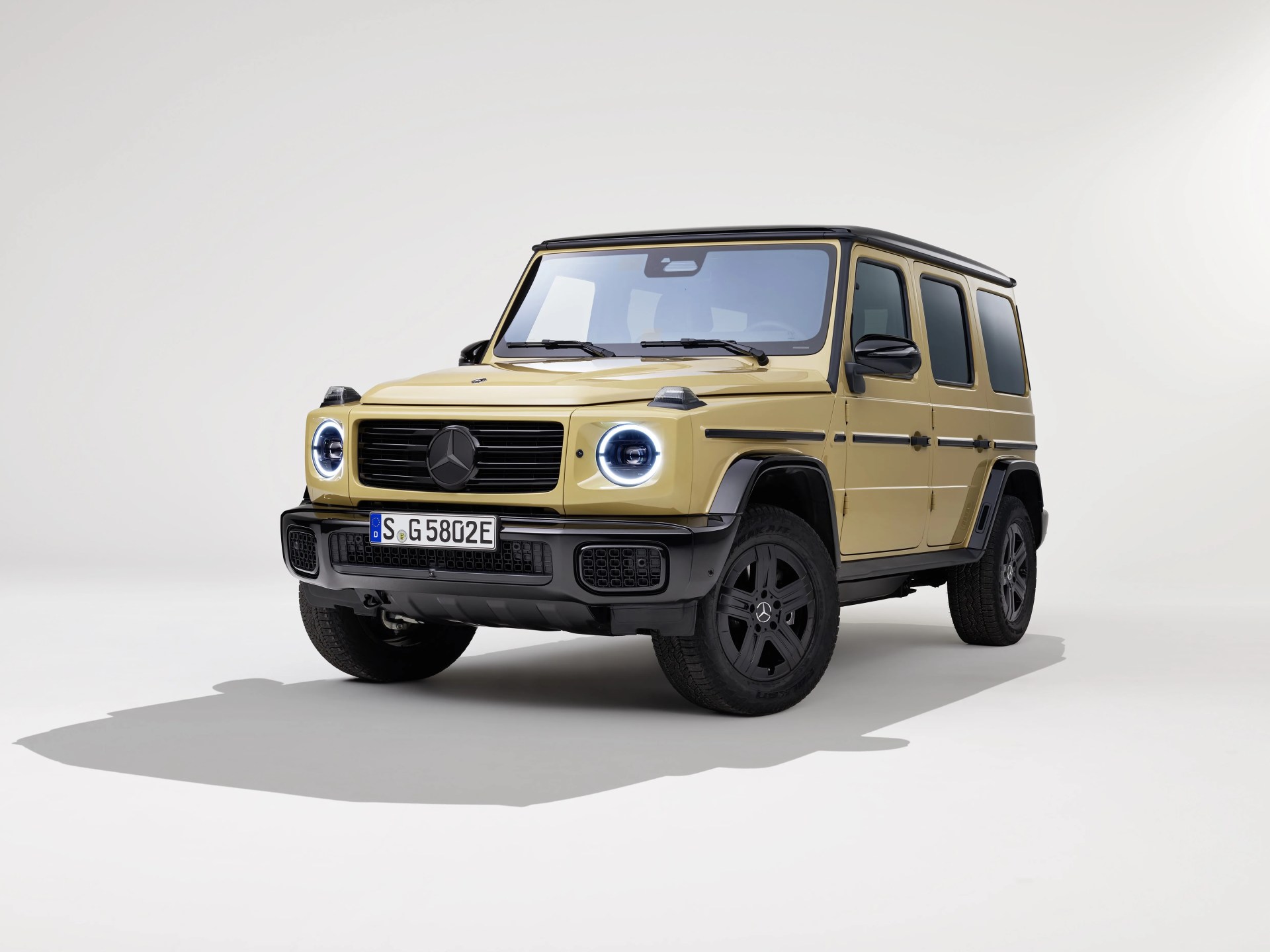 tan mercedes electric suv