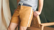 Faherty sunwashed board short on model in malibu honey