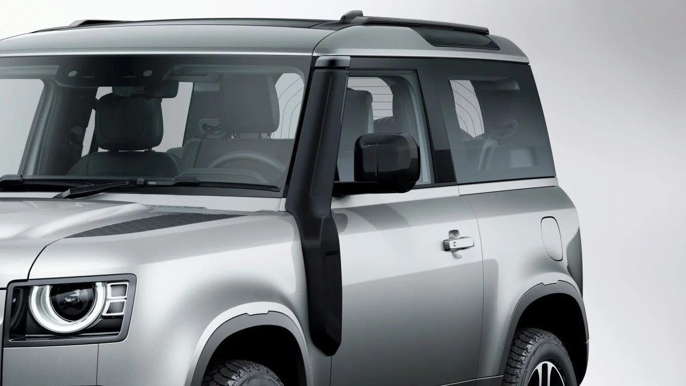 Image of Land Drover defender with factory installed raised air intake