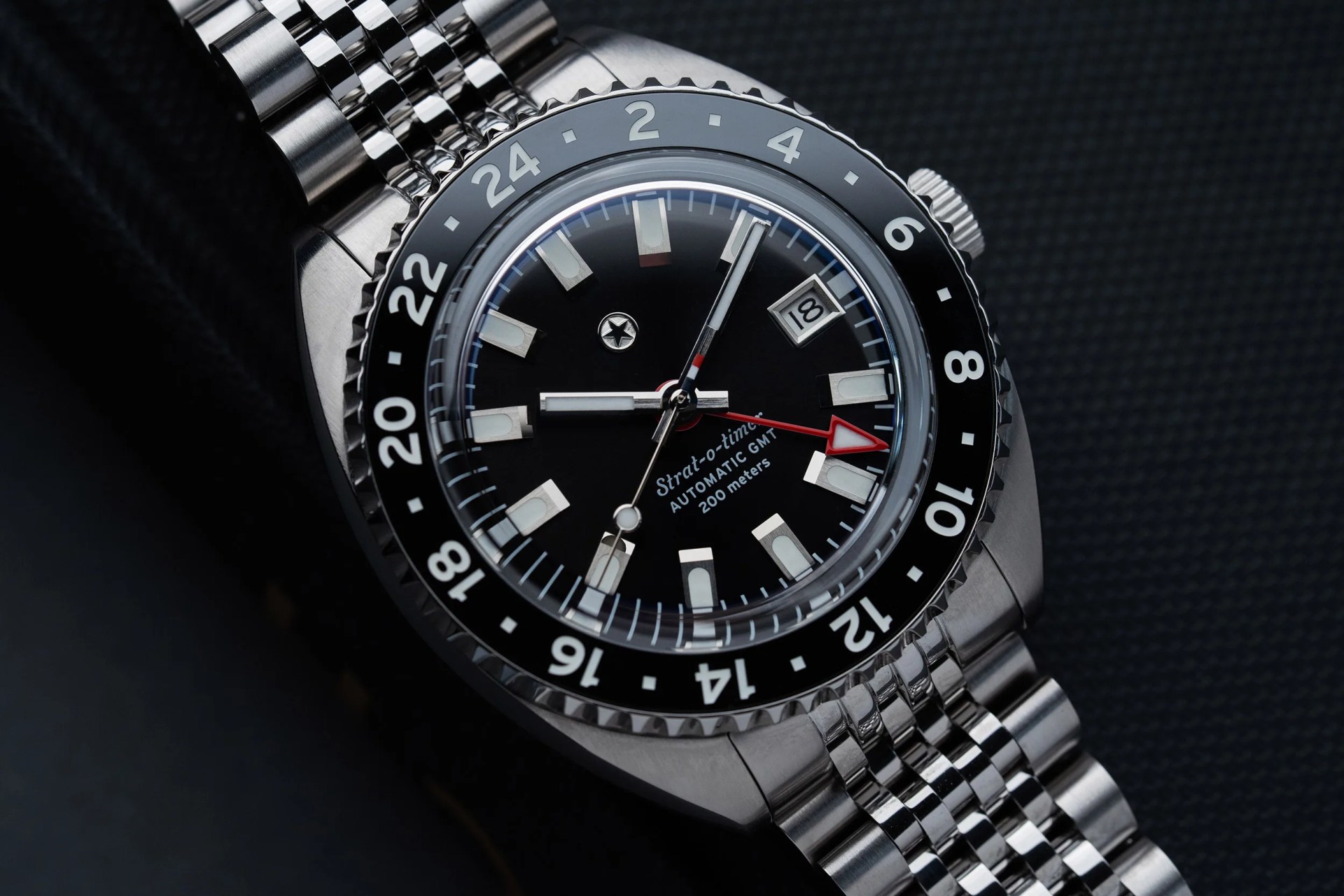 Watch on Black Surface