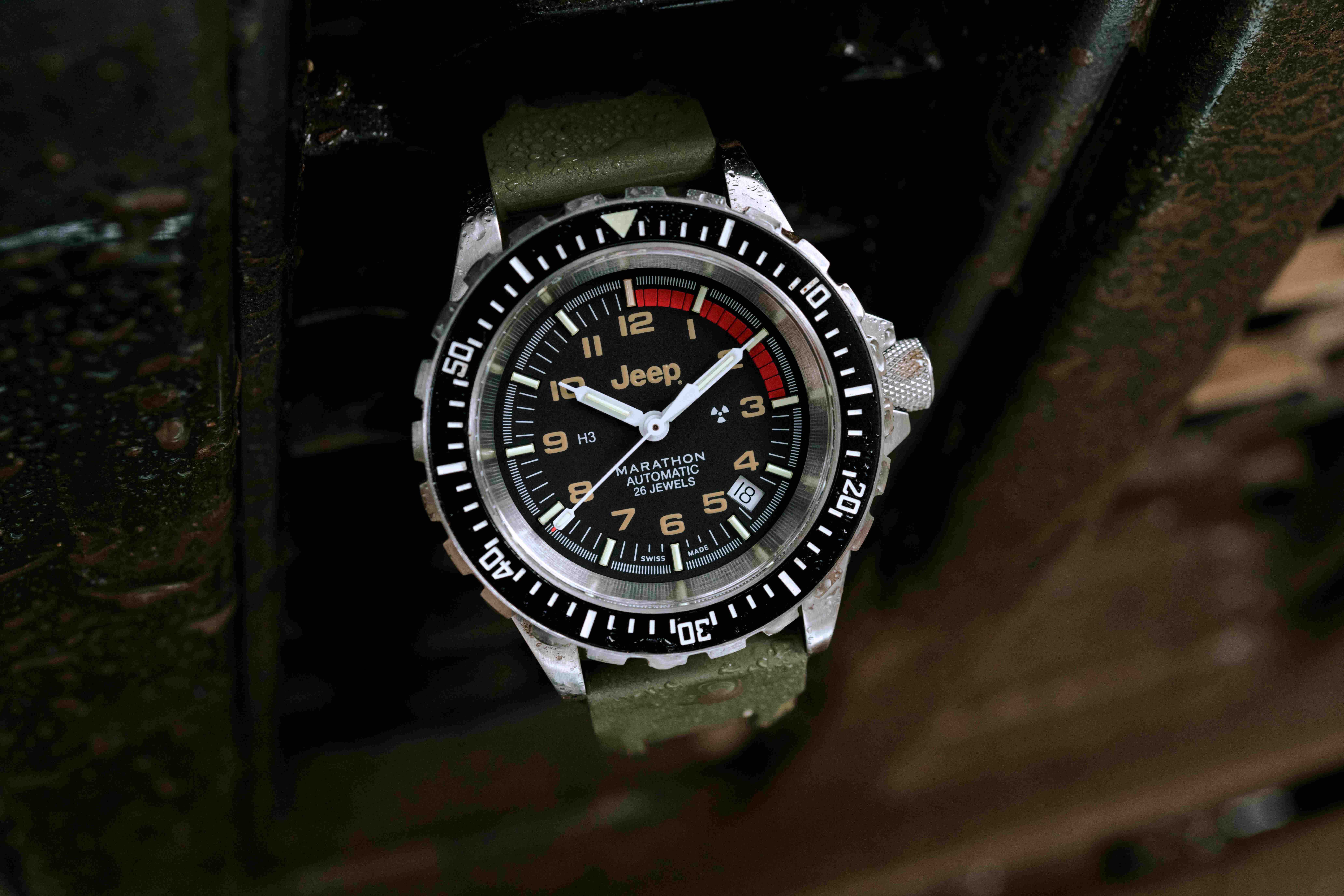 marathon x jeep dive watch looking wet
