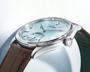 rolex blue watch on leather strap