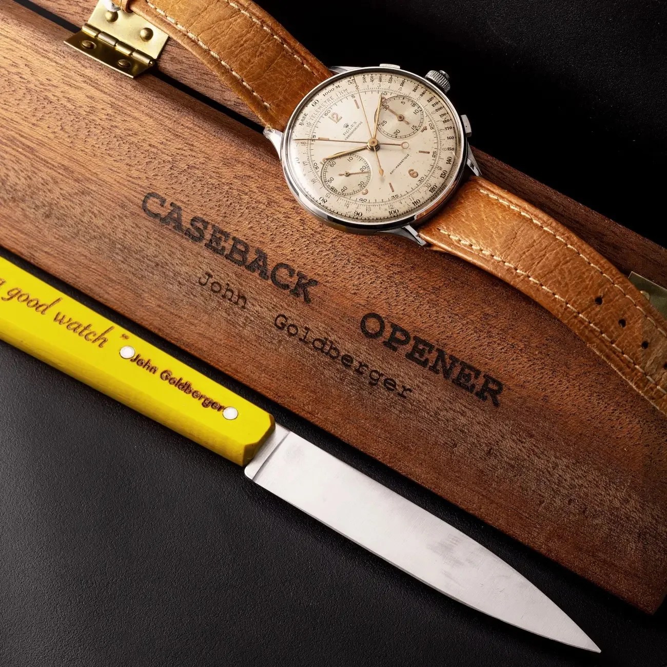 vintage rolex watch with knife