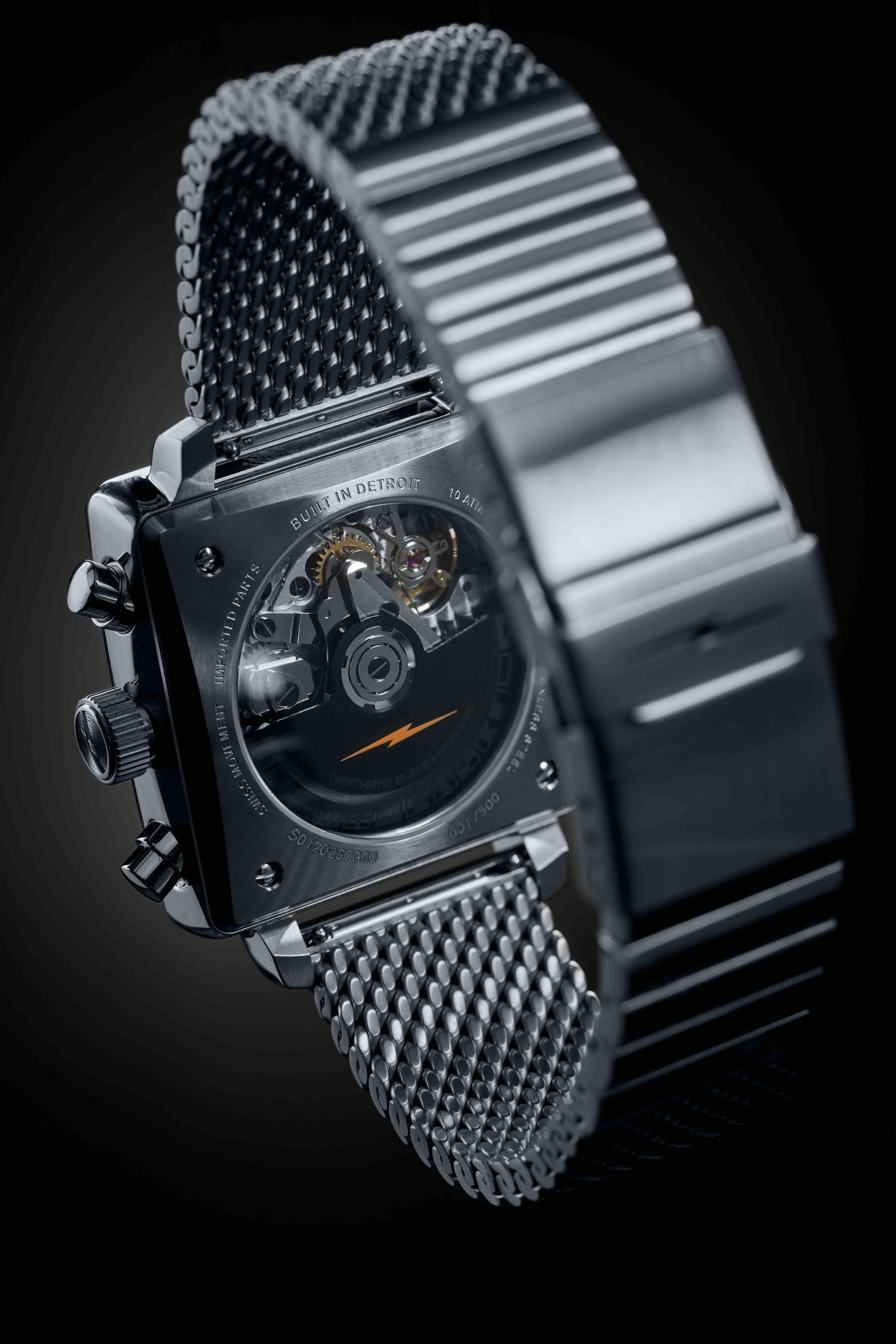 shinola watch caseback showing automatic movement