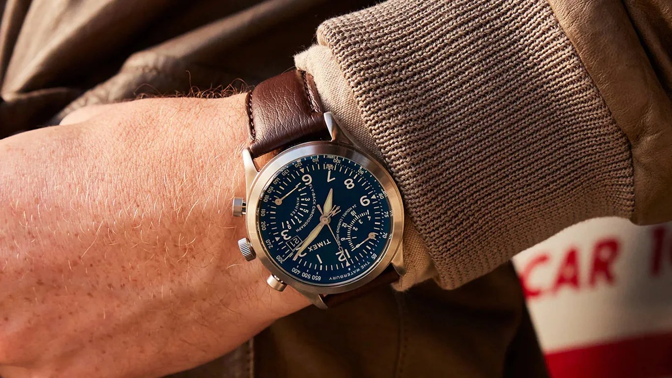 timex watch on mans wrist