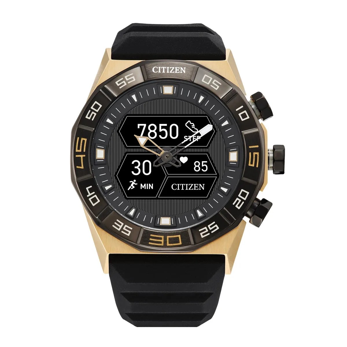 smart watch with gold details