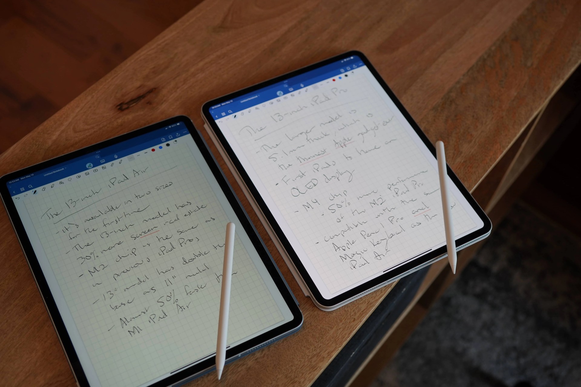 13-inch iPad Air vs 13-inch iPad Pro