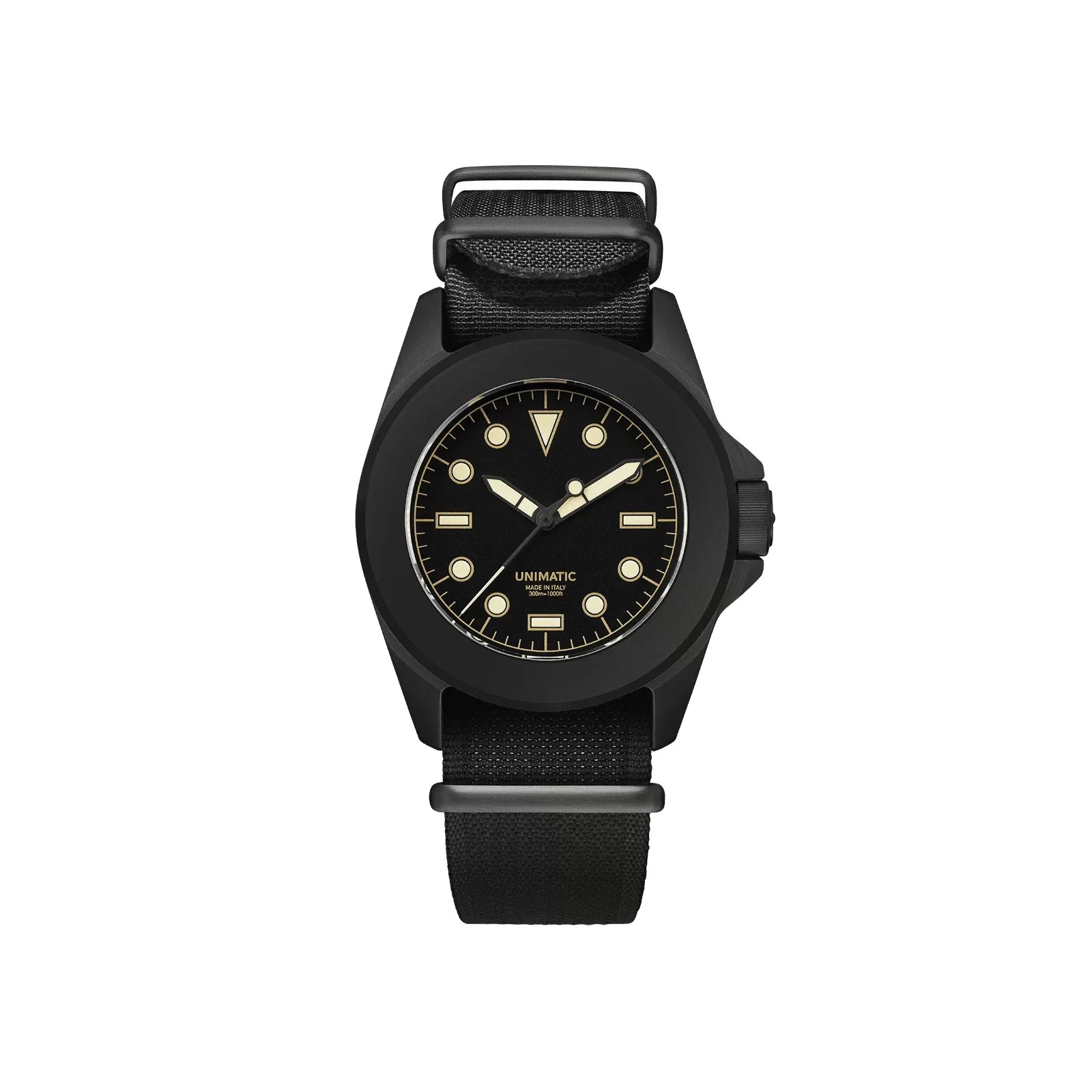 black unimatic watch