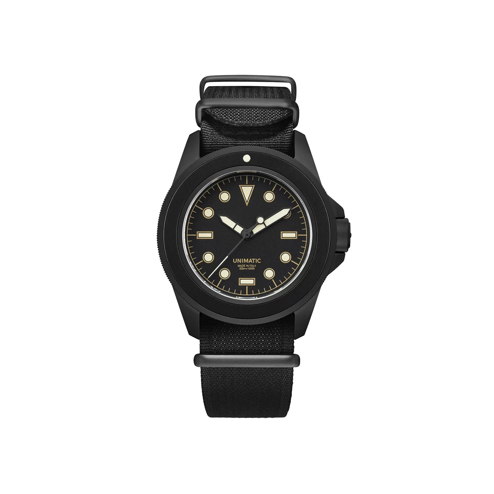 black unimatic watch