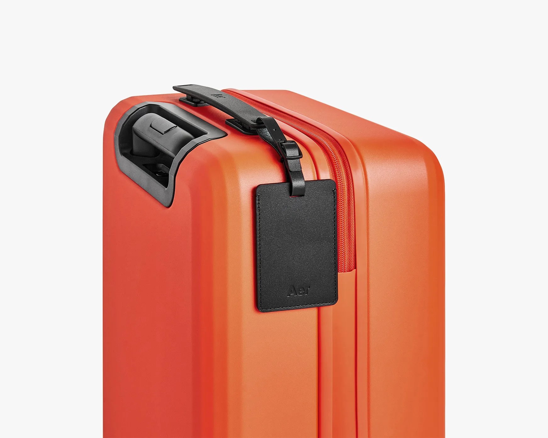 orange hardshell suitcase
