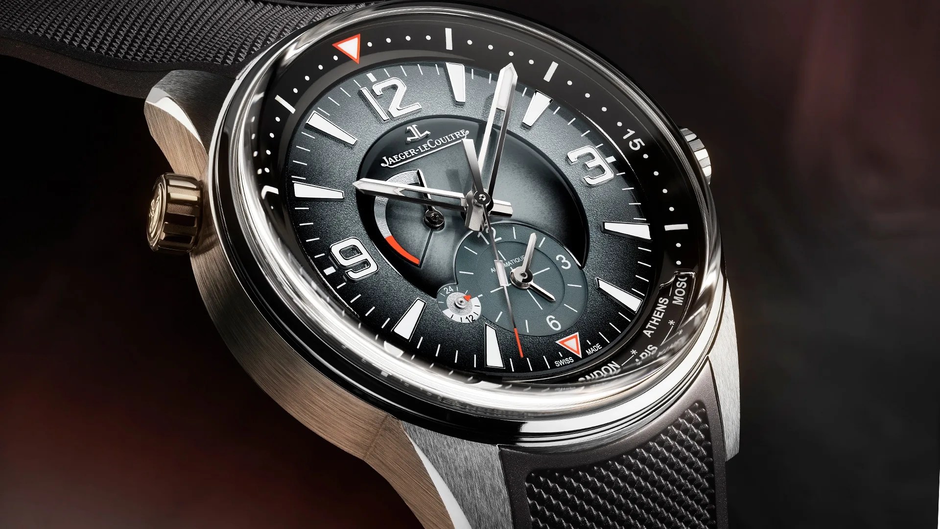 close up of jlc watch dial