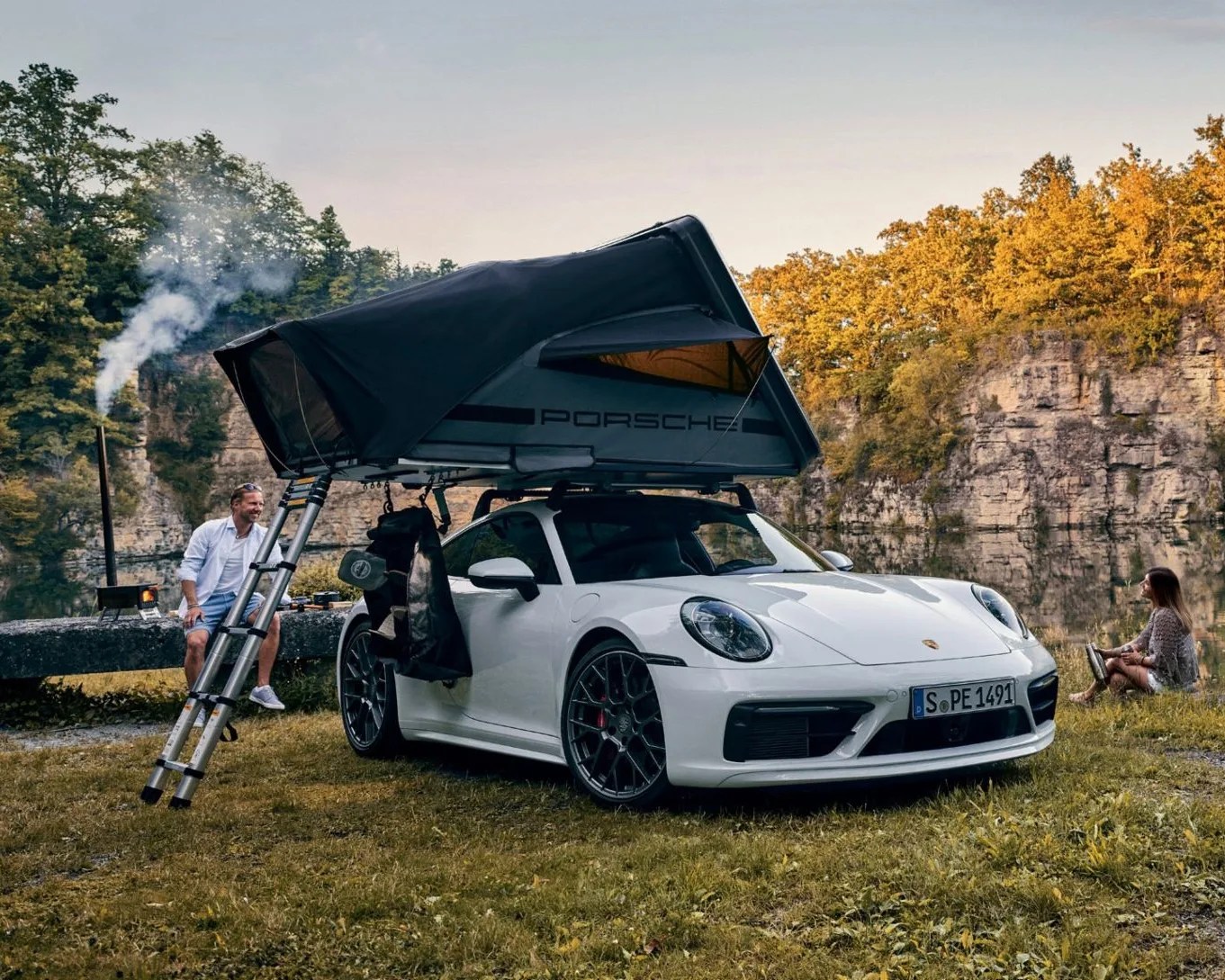 rooftop tent on a porsche 911