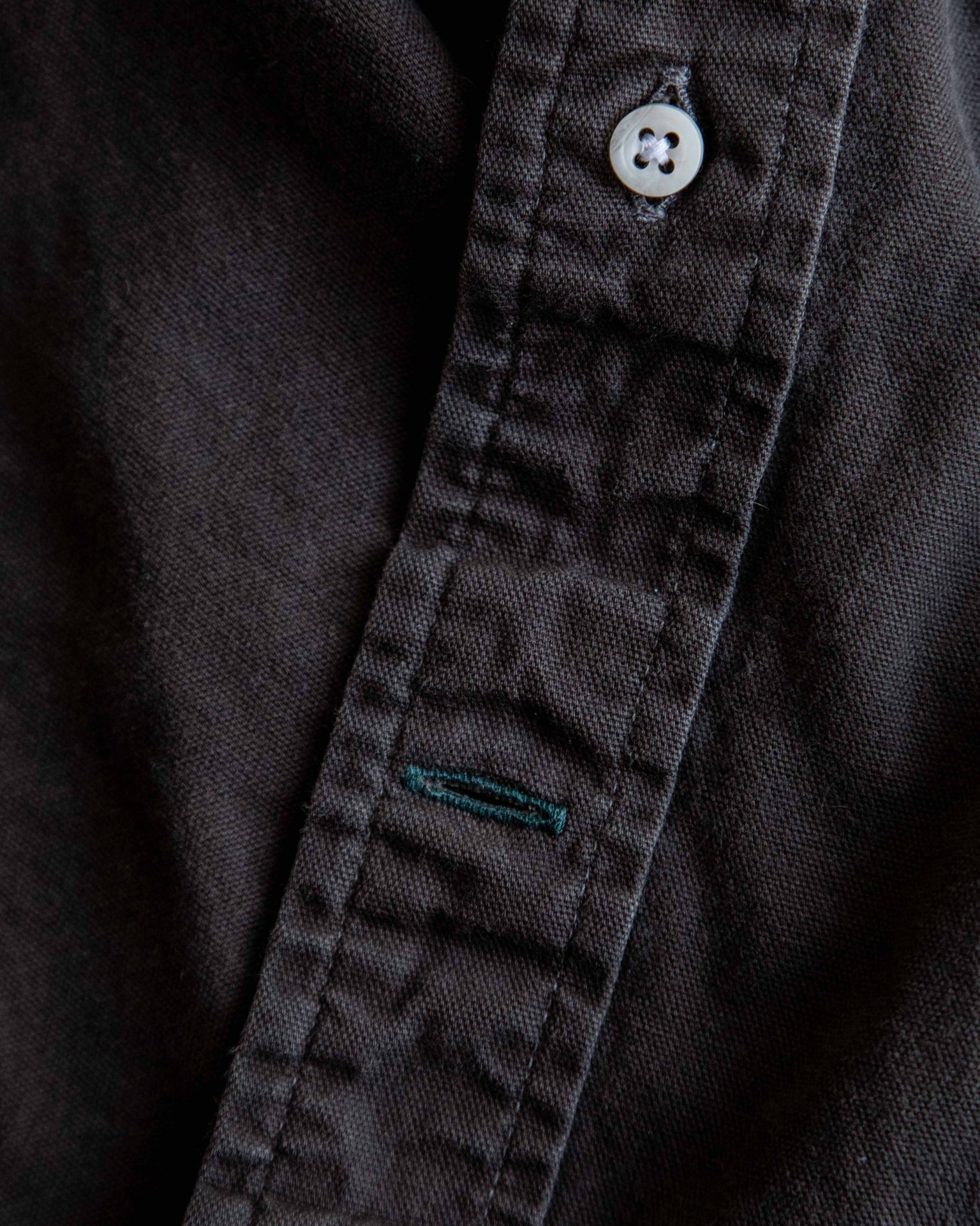 closeup of a horizontal buttonhole 