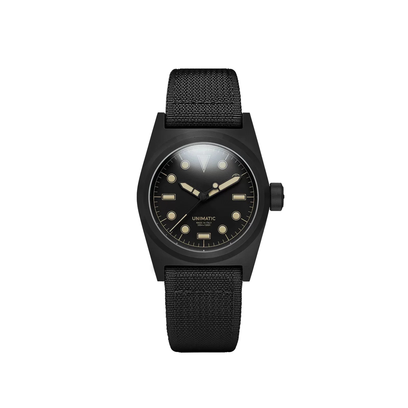 black unimatic watch