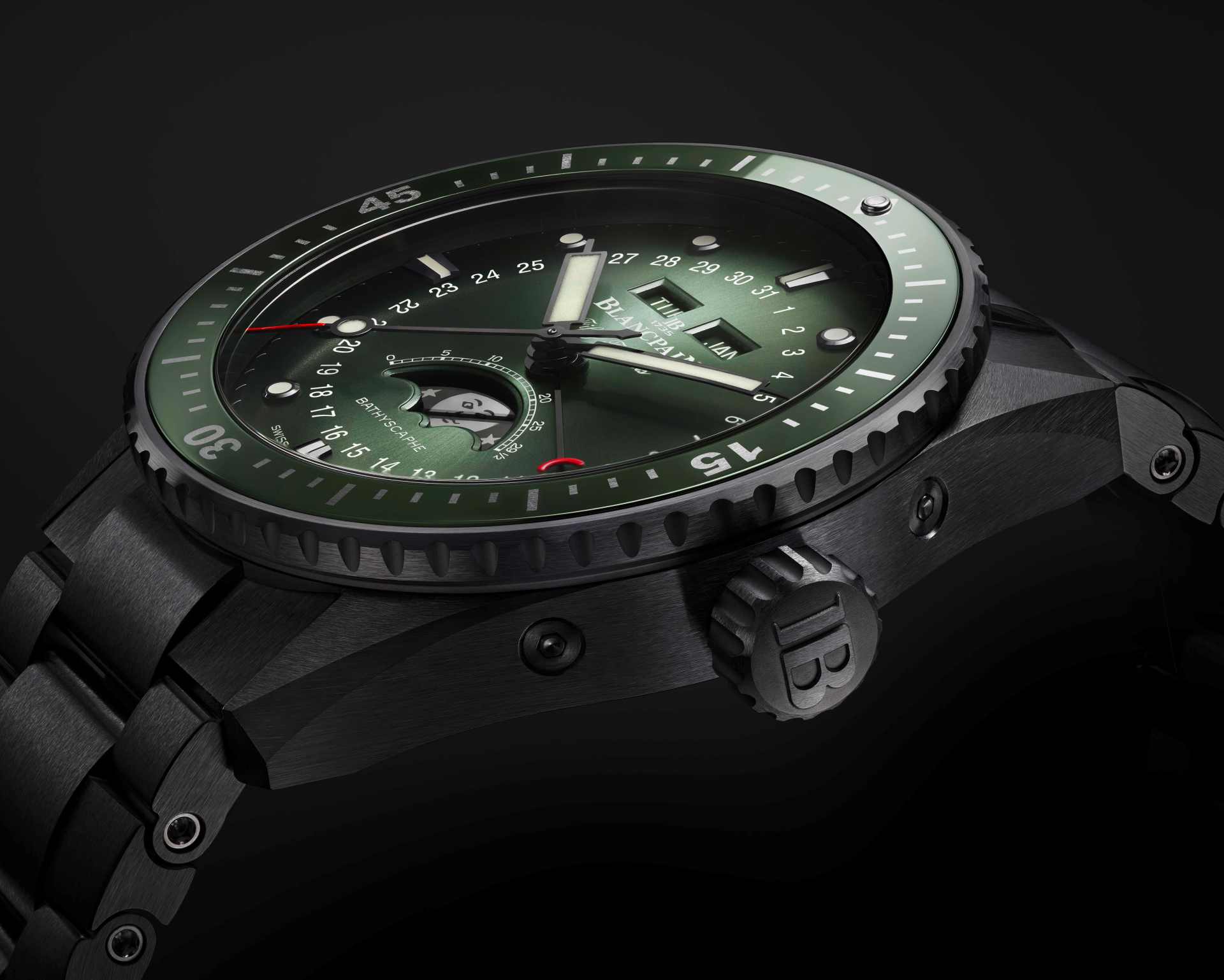 blancpain dive watch with green dial