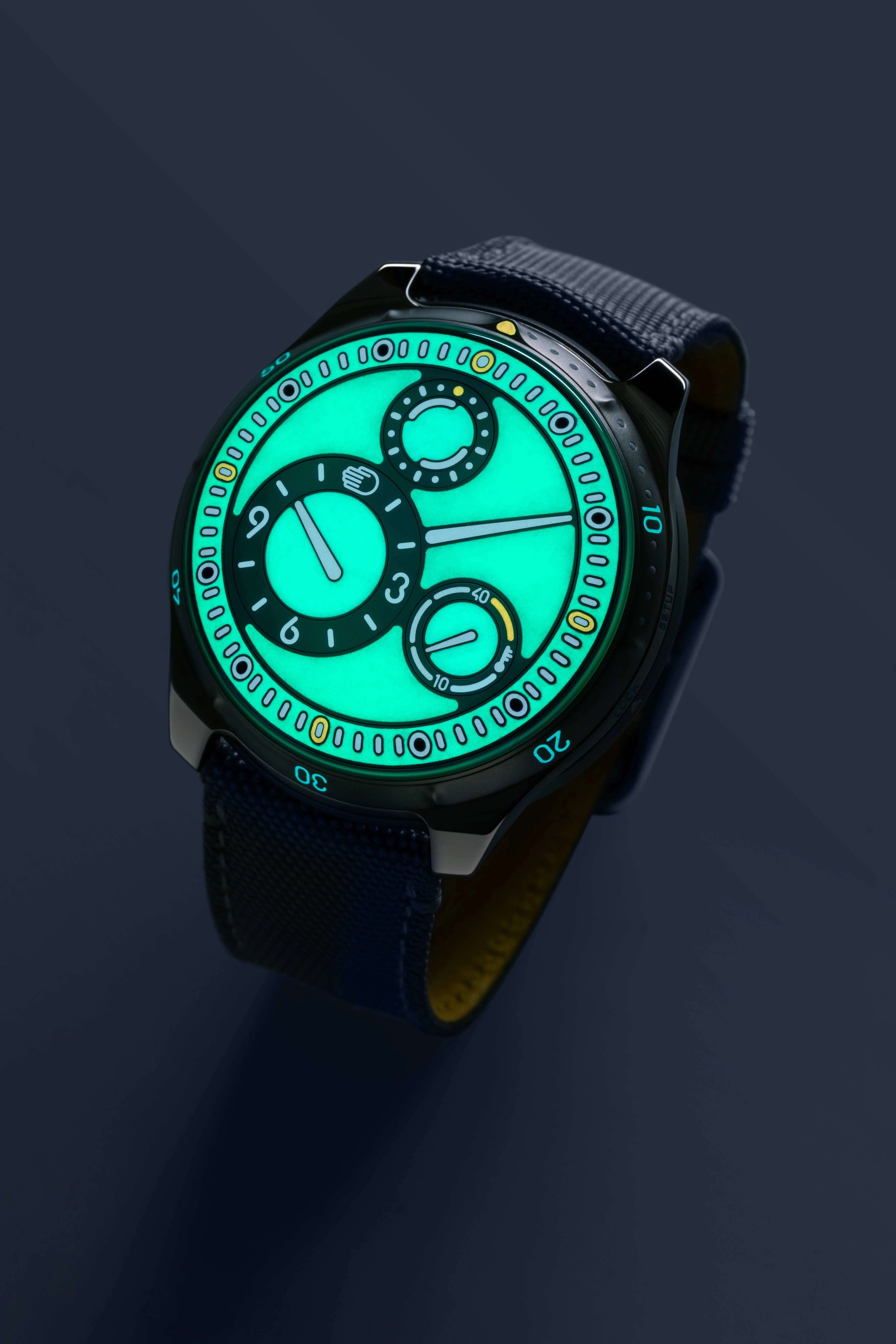 ressence watch glowing in the dark