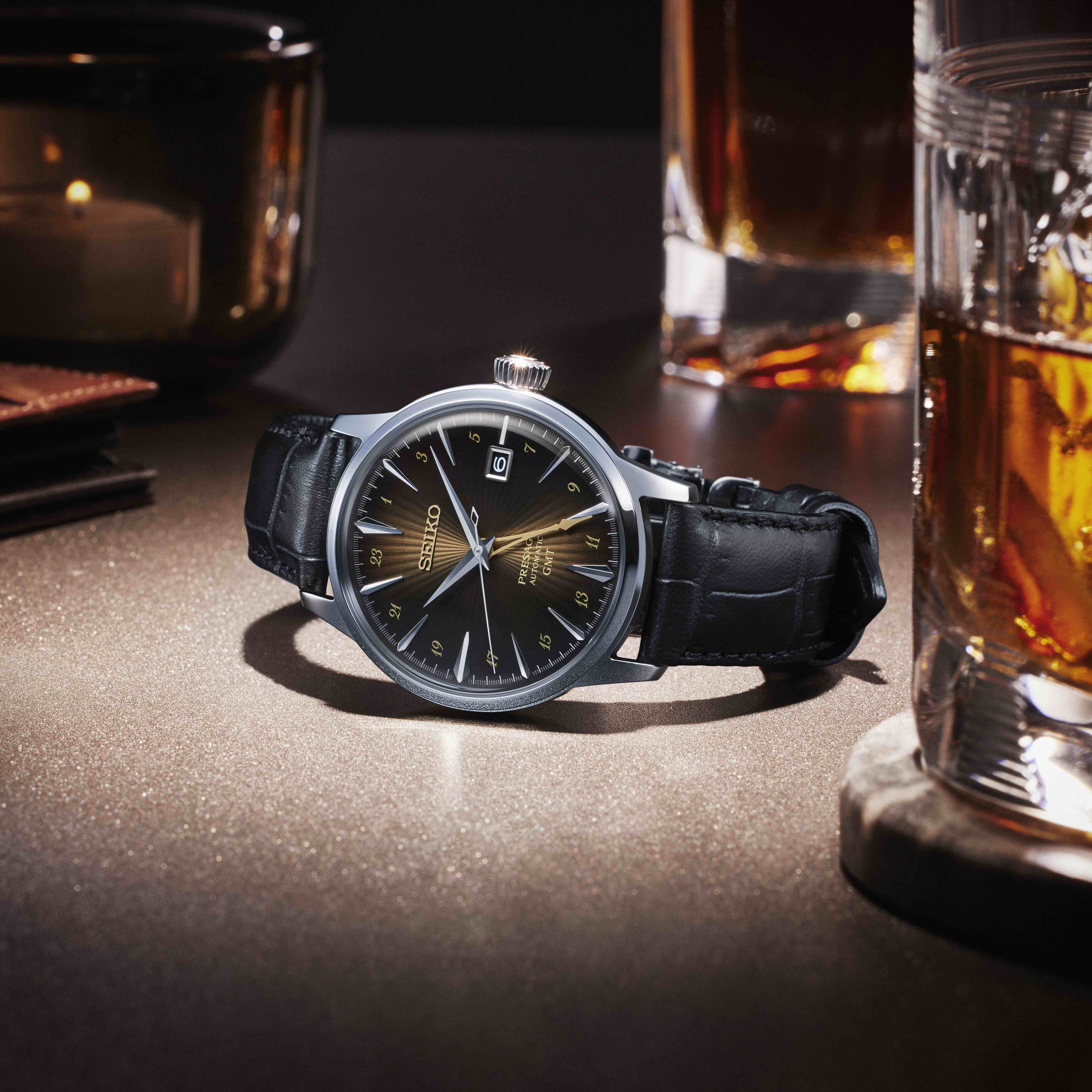 seiko watch on a bar