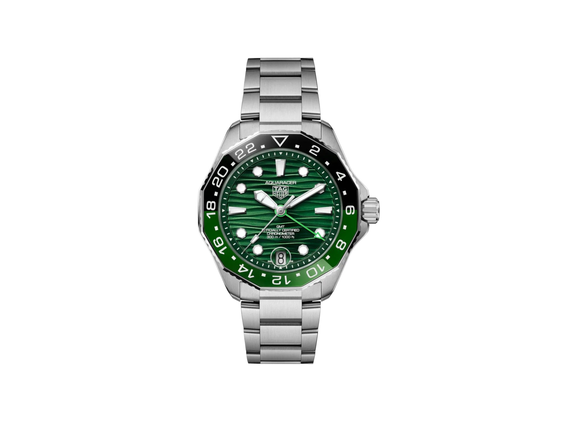 green tag heuer gmt watch