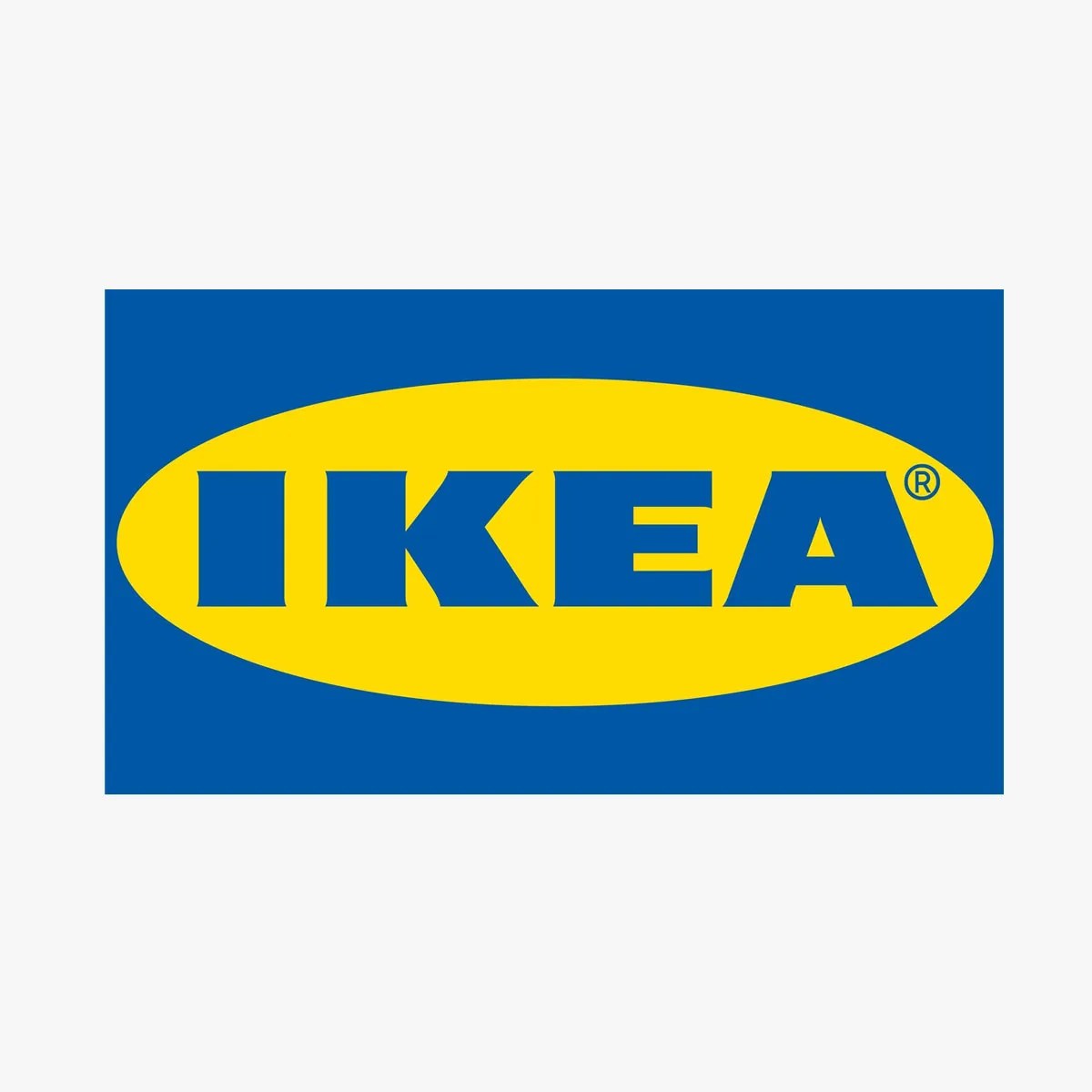 IKEA brand logo on grey background