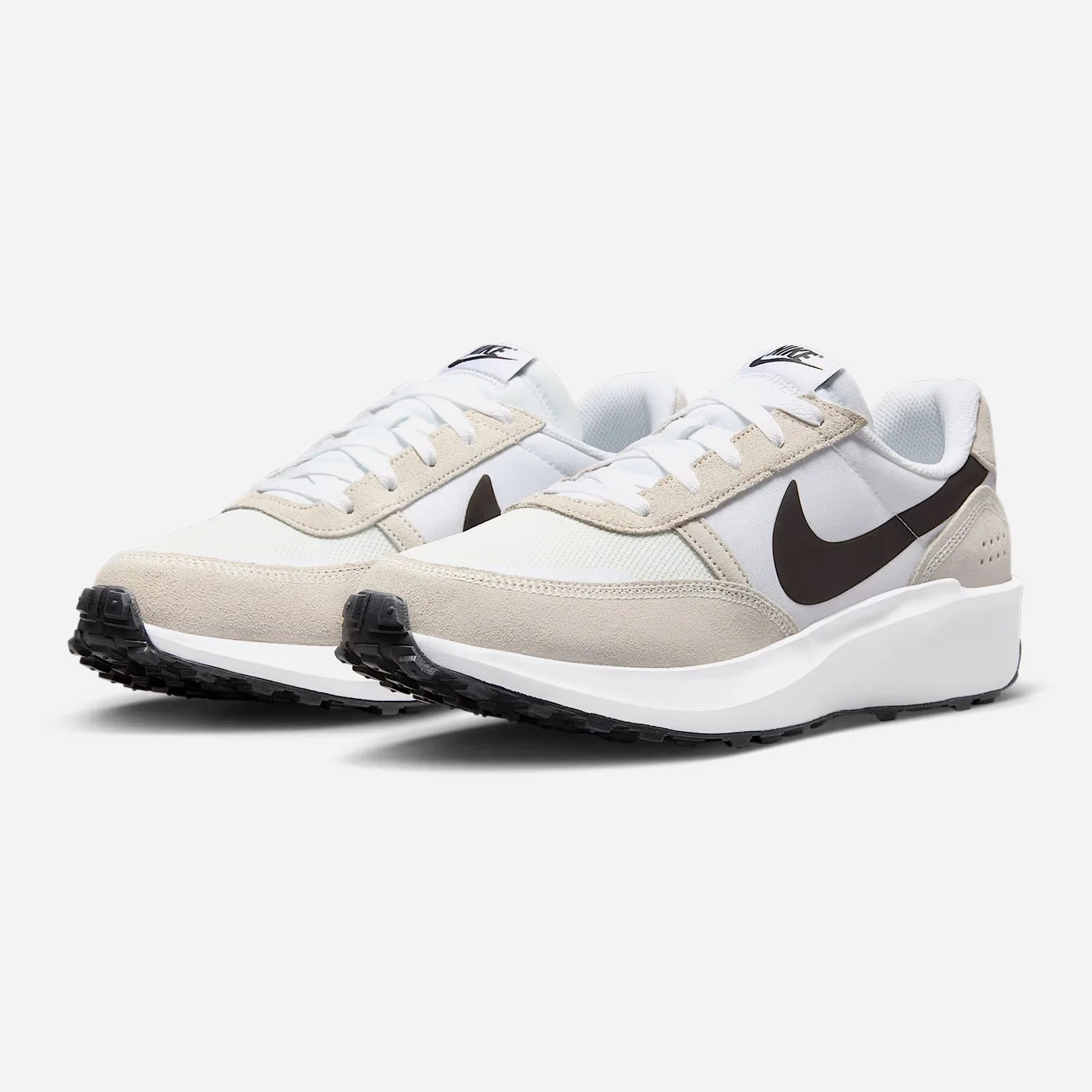 Nike Waffle Nav sneaker in light grey against a light grey background