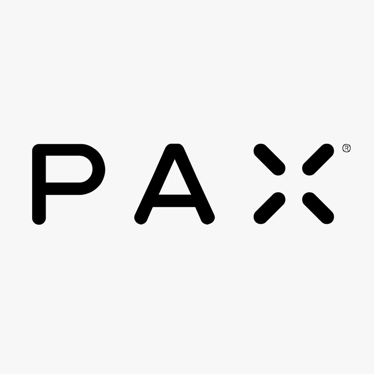 Pax brand logo on grey background