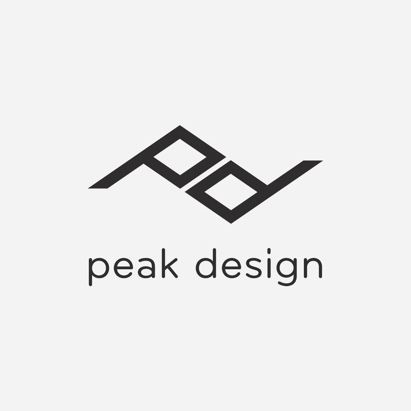 The Peak Design logo and wordmark in black against a light grey background