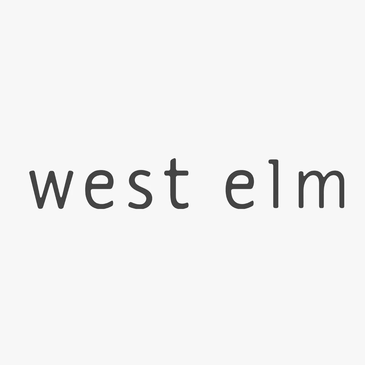 West Elm brand logo on grey background