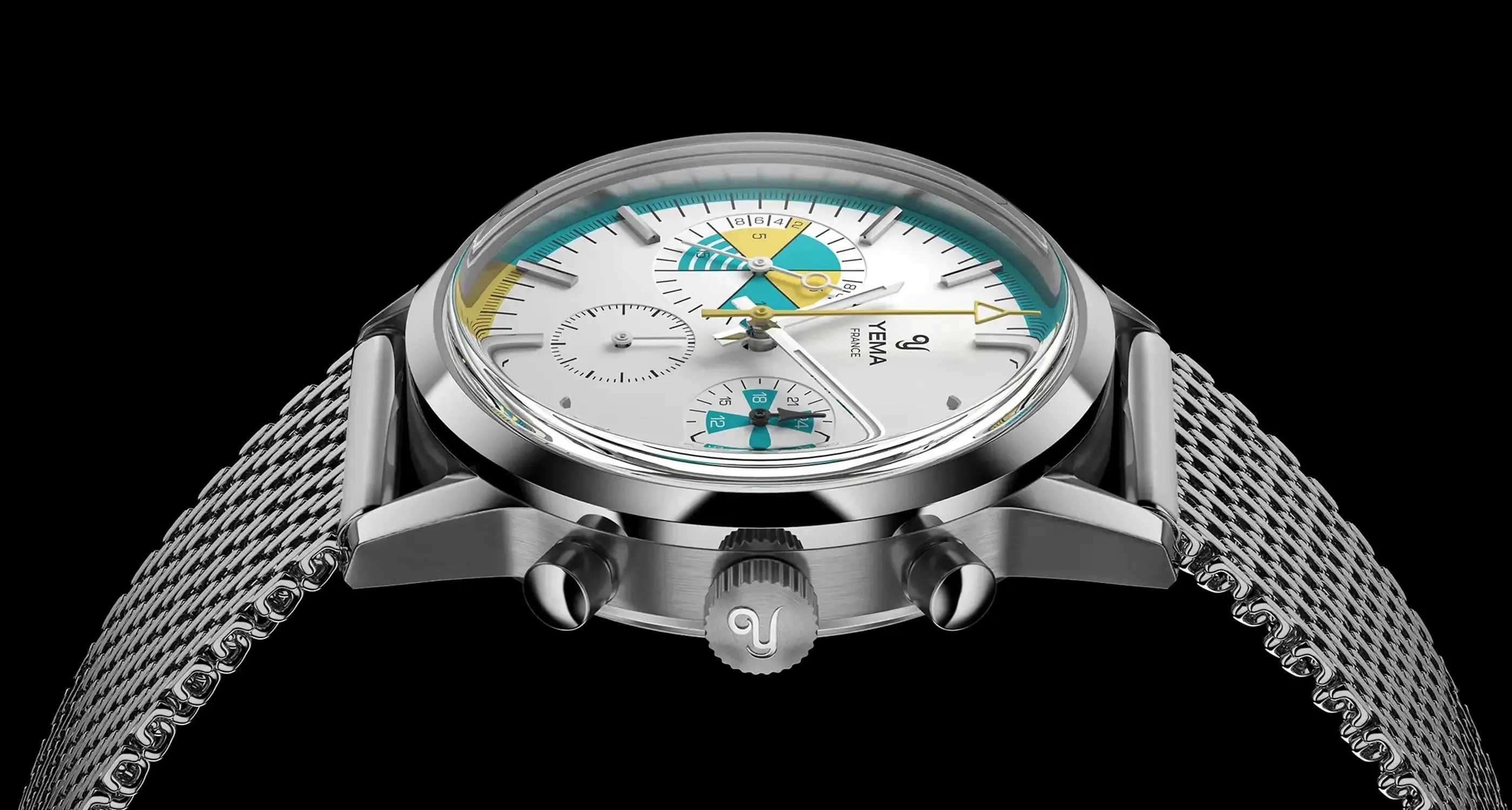 yema chronograph watch side profile
