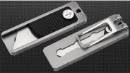 two boker utility knives on a black background