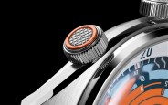 close up of a christopher ward dive watch crown