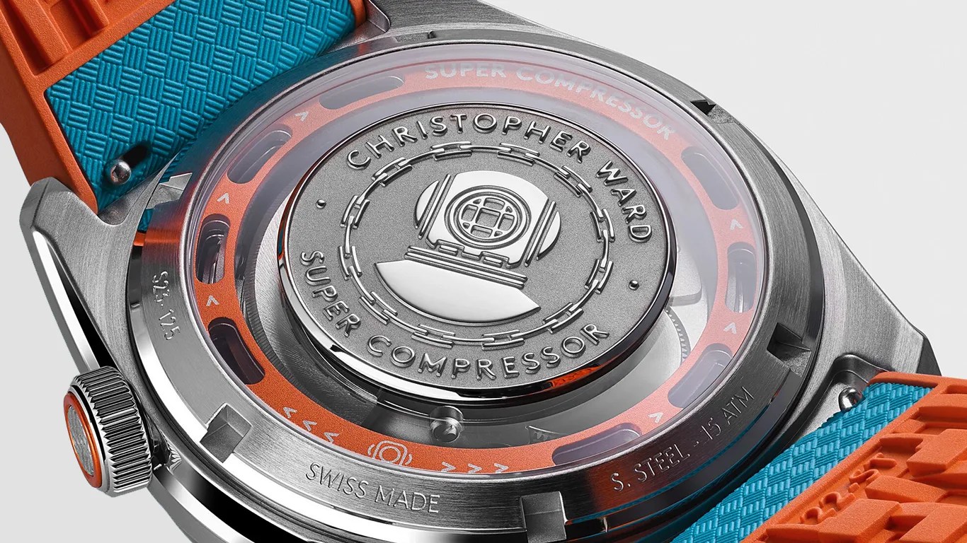 christopher ward dive watch caseback