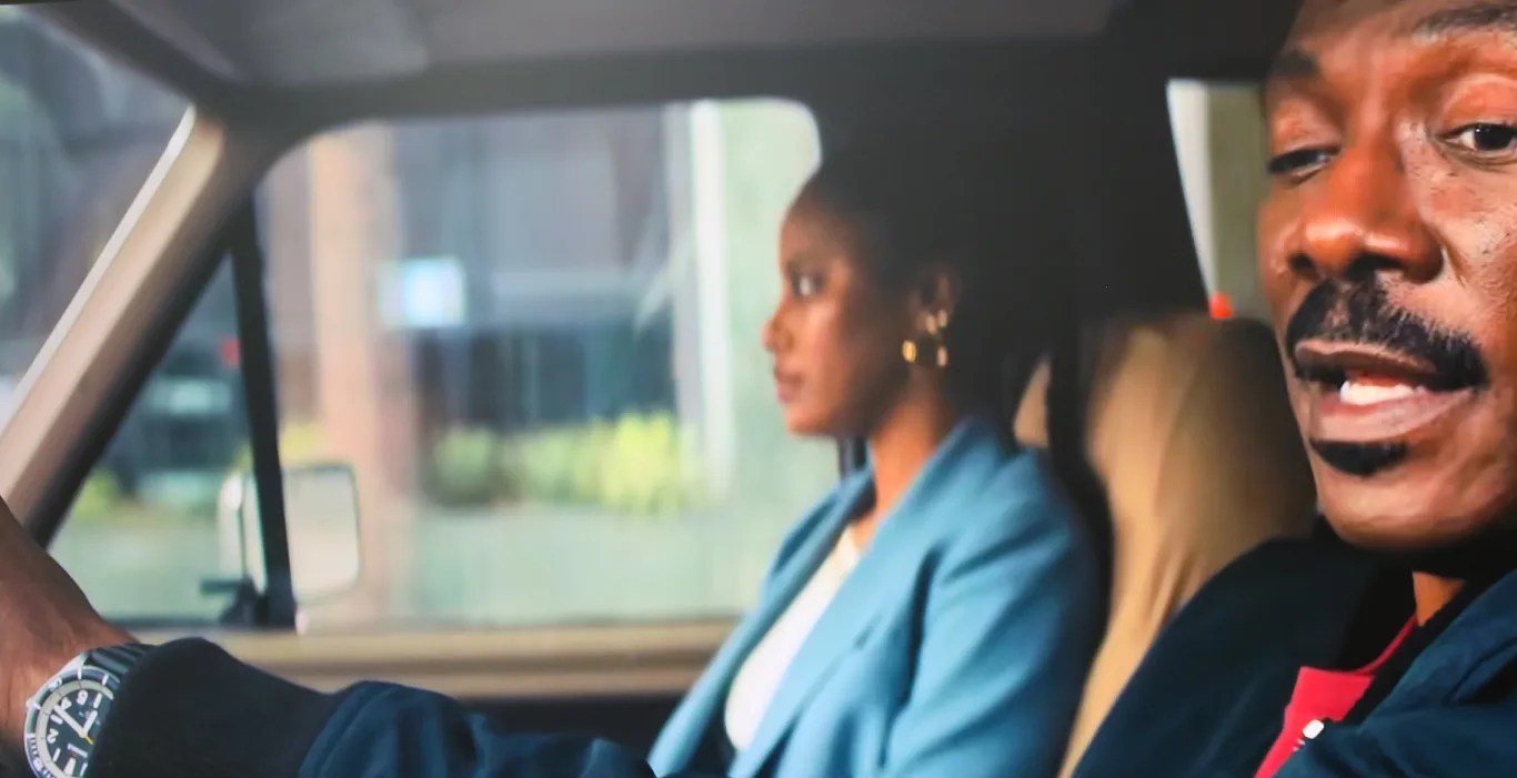 eddie murphy wears a shinola watch while driving in the movie beverly hills cop axel f