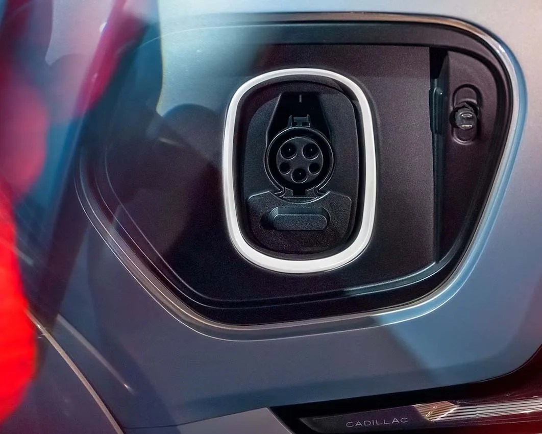 The charging port of the 2025 Cadillac Escalade IQ