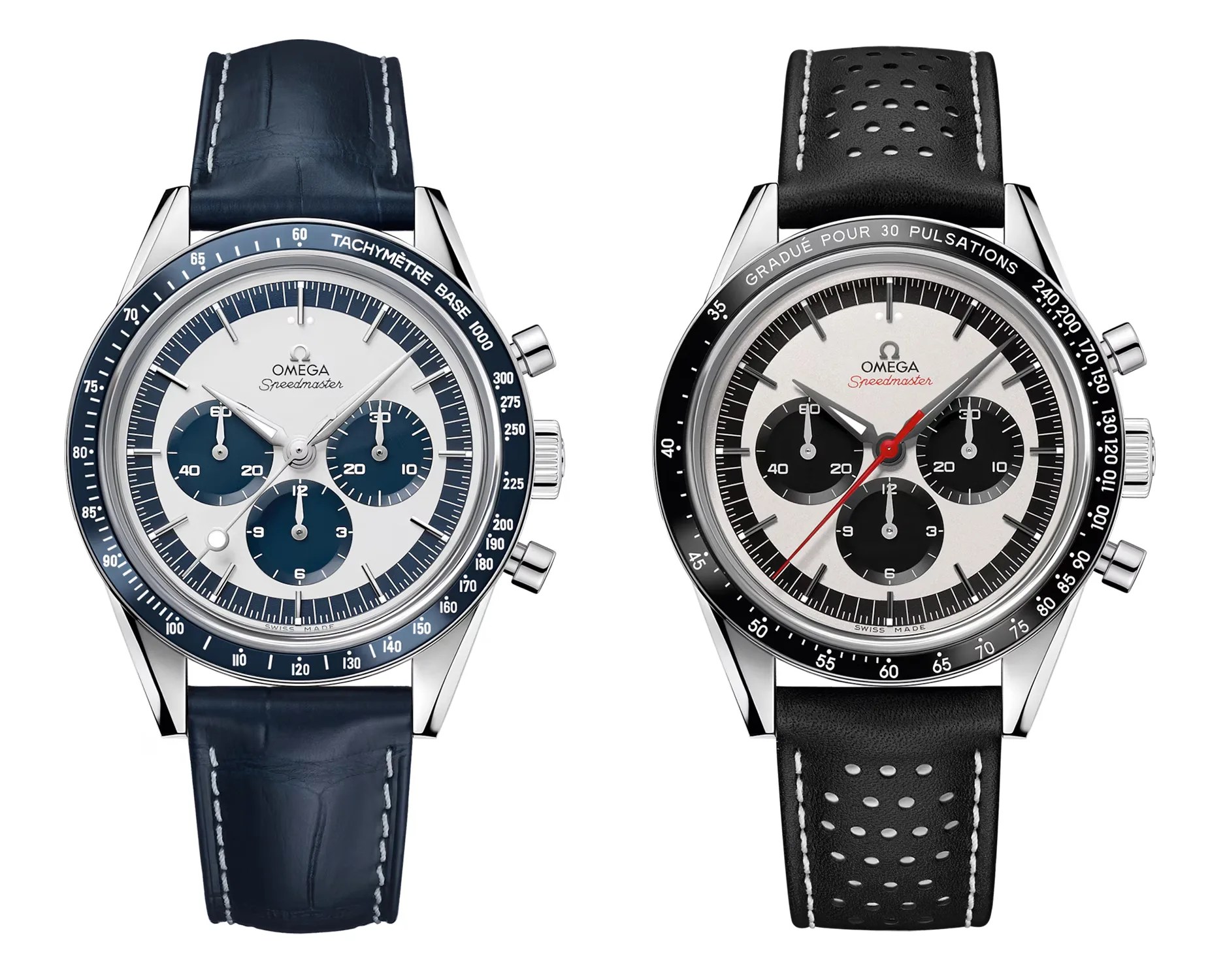 two omega speedmaster watches side by side