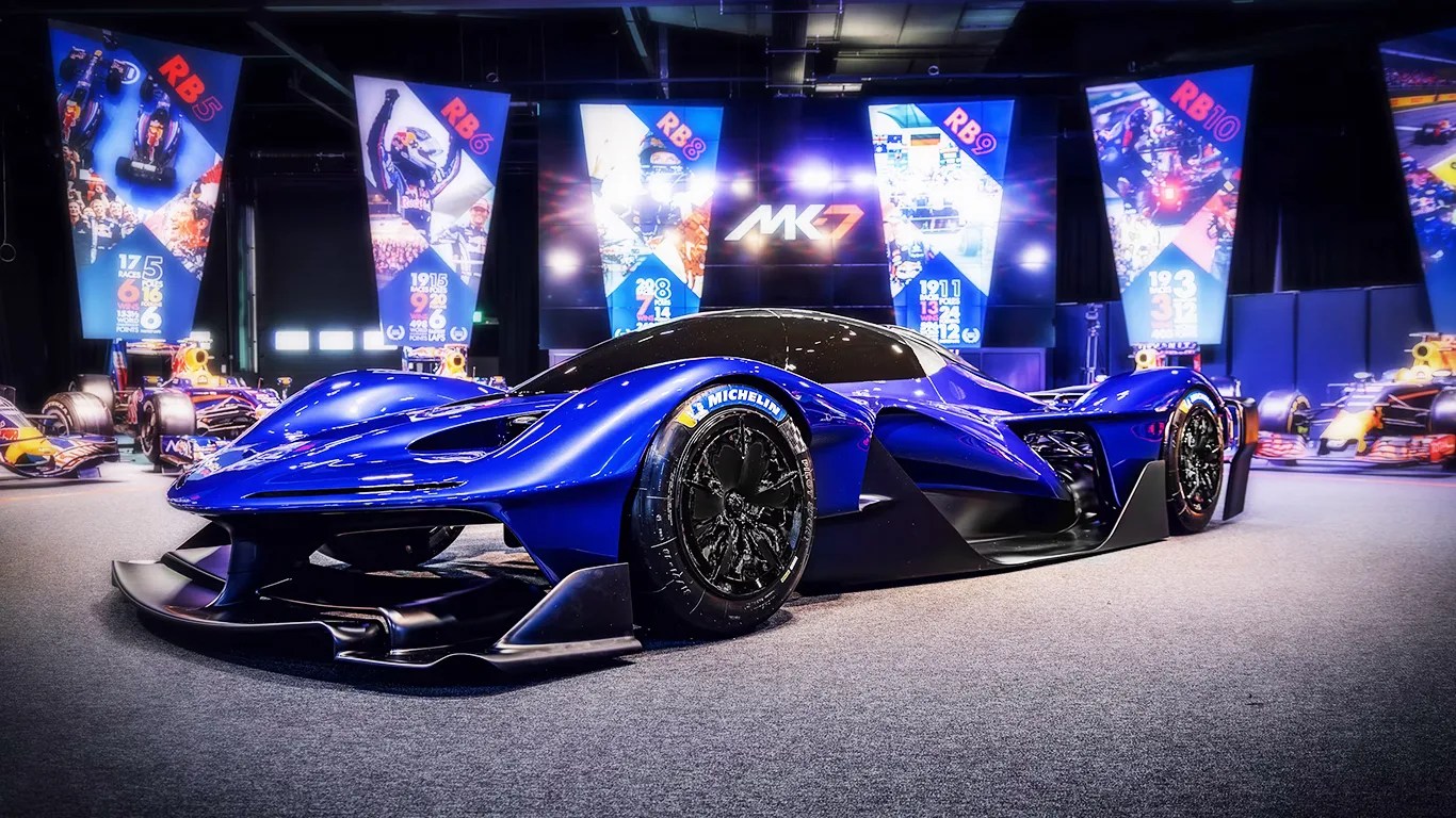 red bull hypercar on display