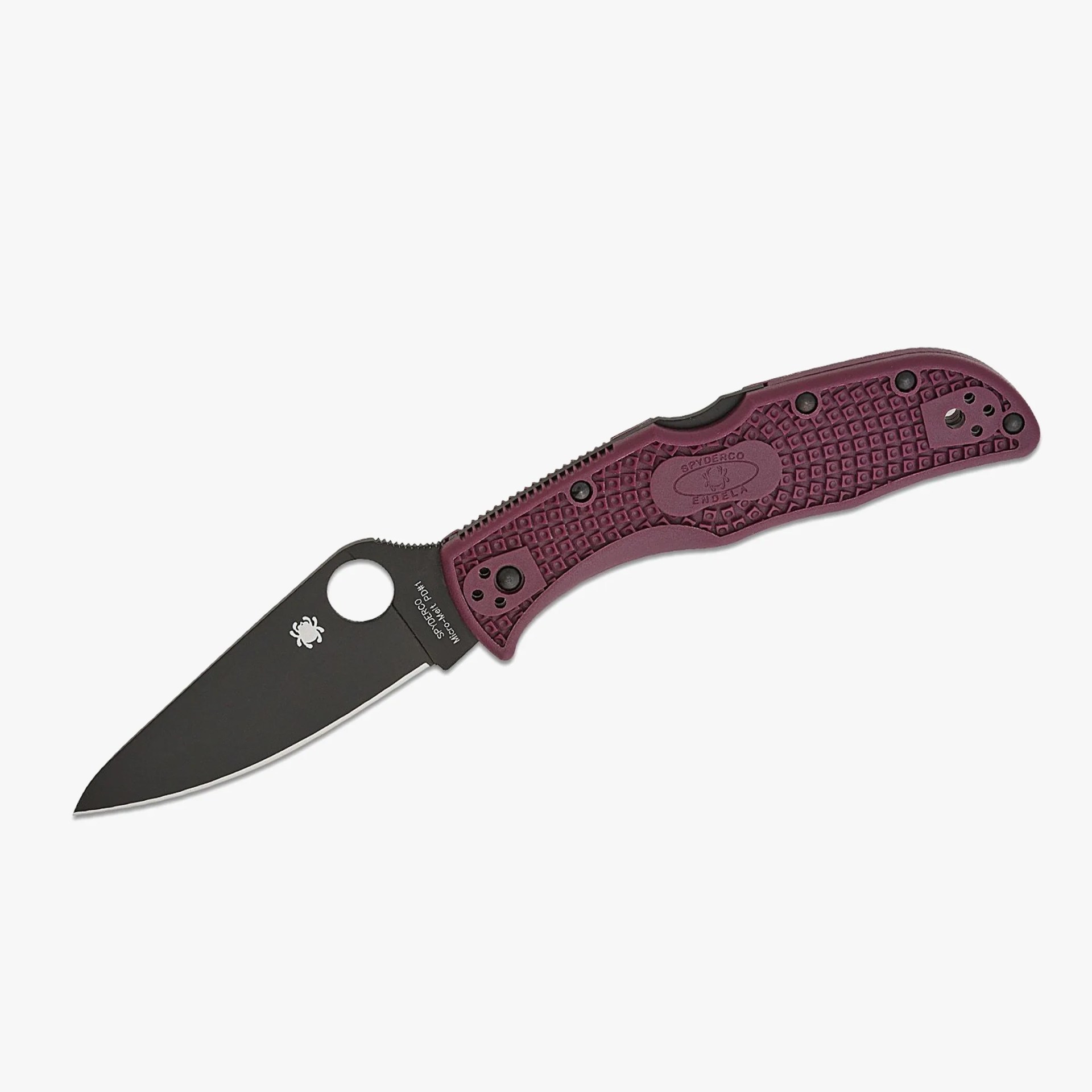 black knife with purple handle