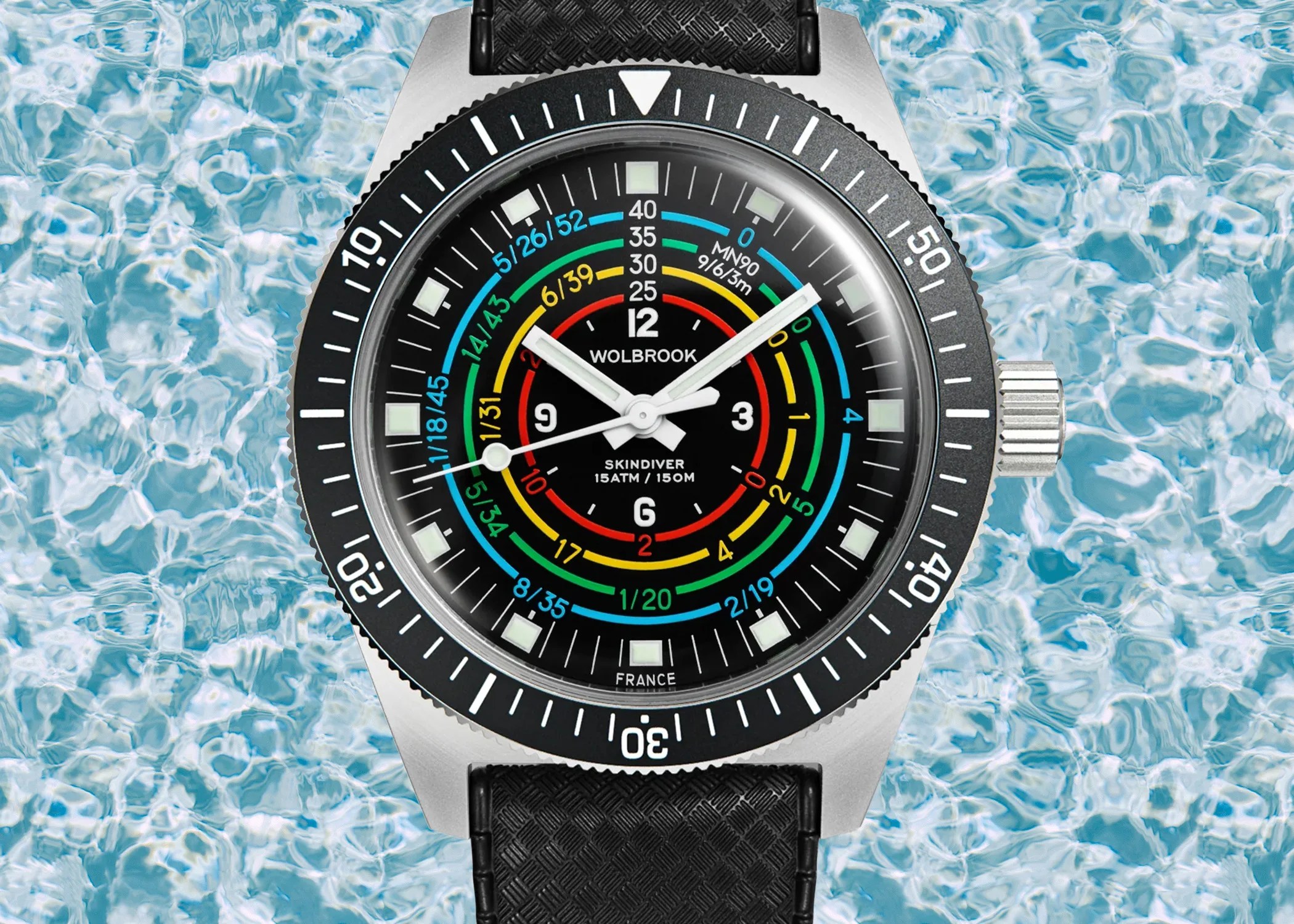 wolbrook dive watch over water