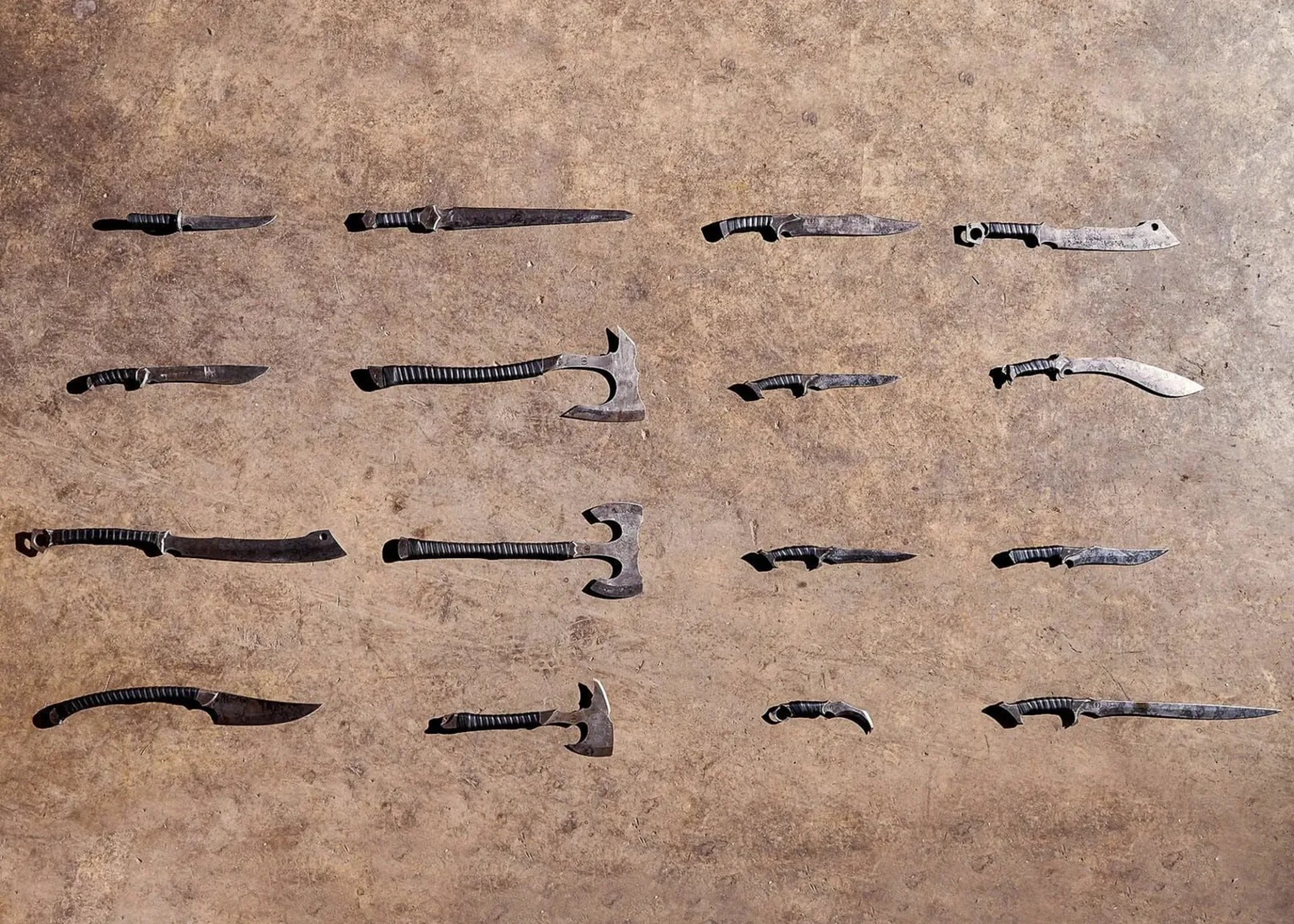 16 zombie knives and axes